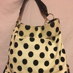 MAXX New York Cotton Polka Dot Satchel Shoulder Ha